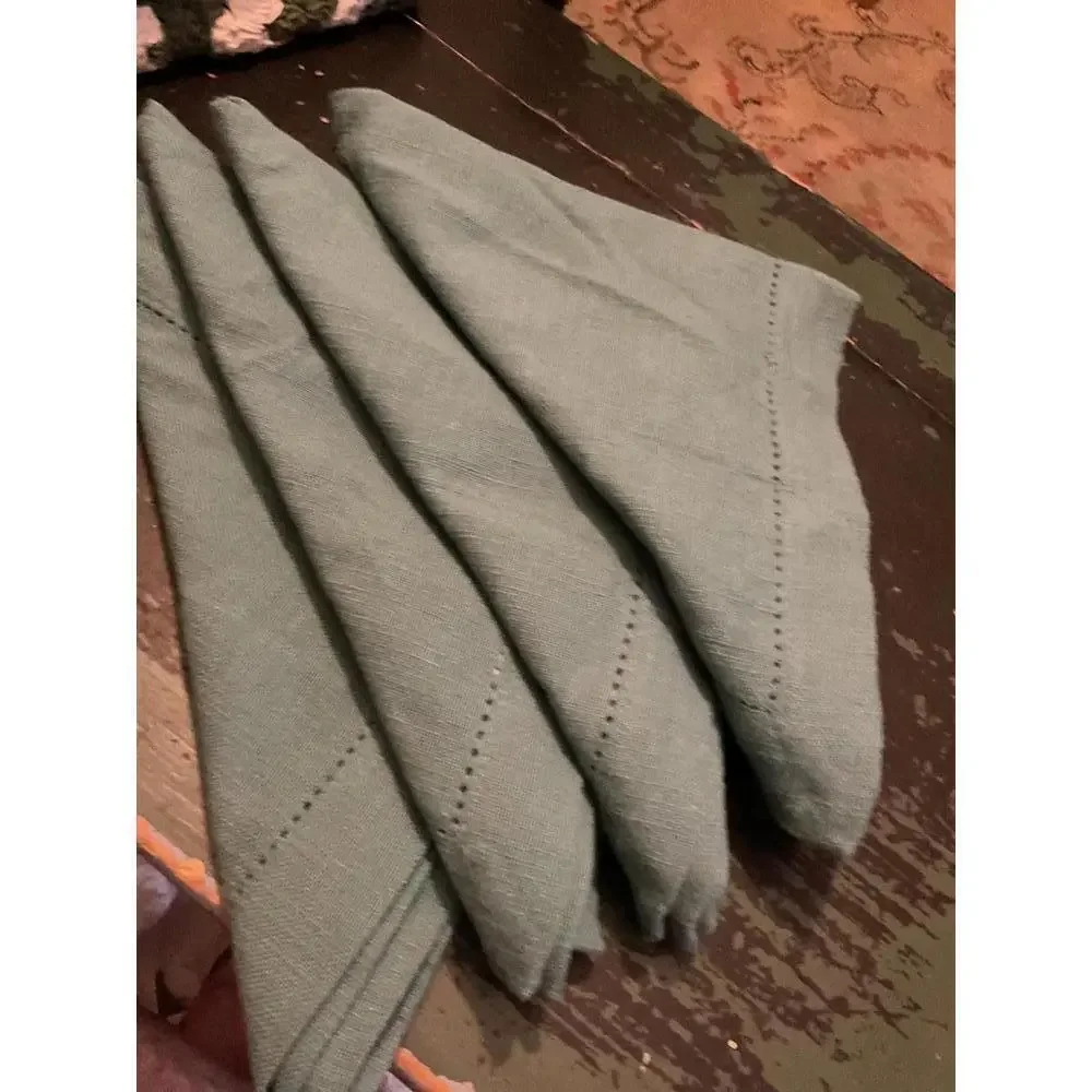 DII Hemstitch Napkin Set - Blue Valley 20” x 20”  NWT (4)
